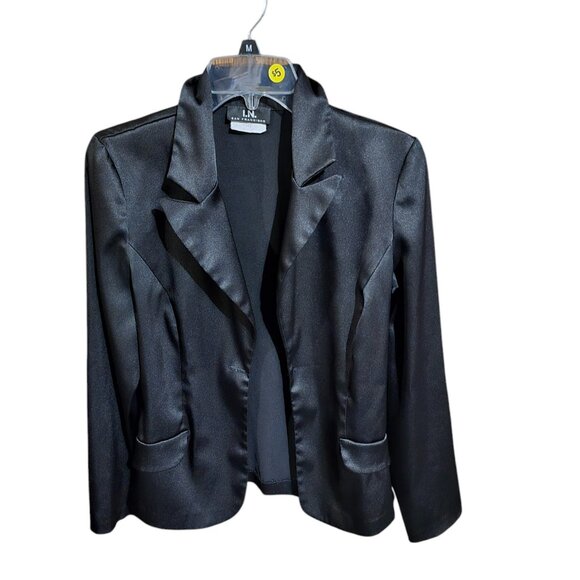 I.N. San Francisco Solid Black Fitted Blazer With Collar Size Medium - Picture 1 of 3